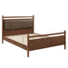 Leni Vegan Leather and Wood Platform Bed Frame Walnut Mushroom / Queen