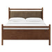 Leni Vegan Leather and Wood Platform Bed Frame Walnut Mushroom / Queen