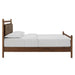 Leni Vegan Leather and Wood Platform Bed Frame Walnut Mushroom / Queen