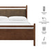 Leni Vegan Leather and Wood Platform Bed Frame Walnut Mushroom / Queen