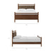 Leni Vegan Leather and Wood Platform Bed Frame Walnut Mushroom / Queen