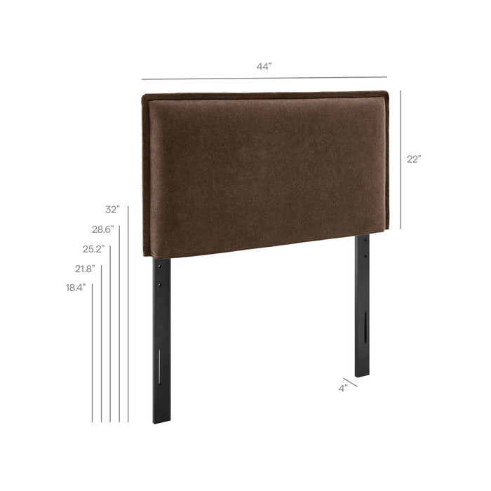 Camille Upholstered Linen Blend Headboard Cocoa / Twin