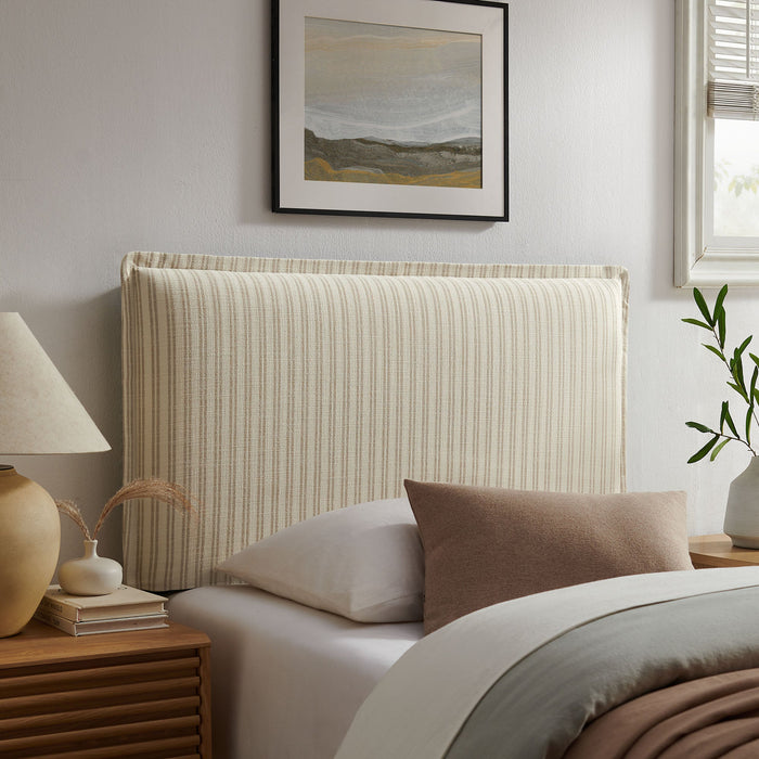 Camille Striped Linen Blend Headboard Oatmeal Stripe / Twin