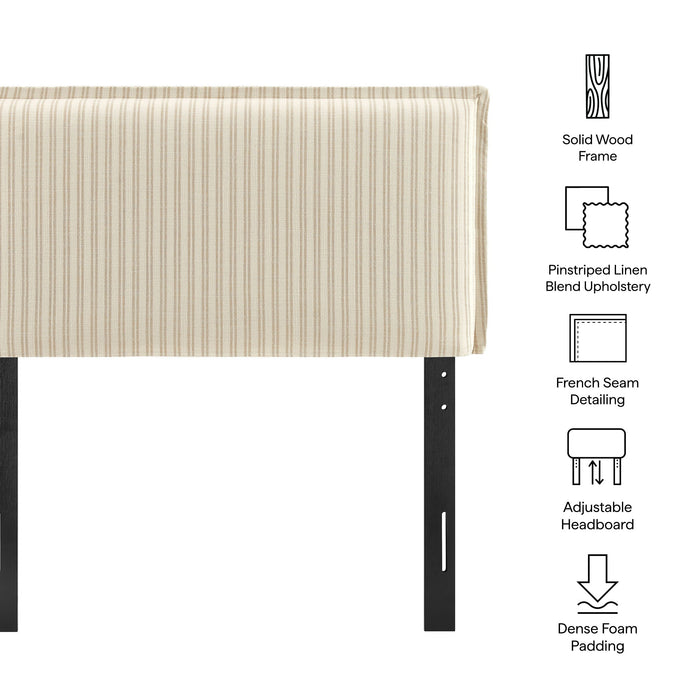 Camille Striped Linen Blend Headboard Oatmeal Stripe / Twin
