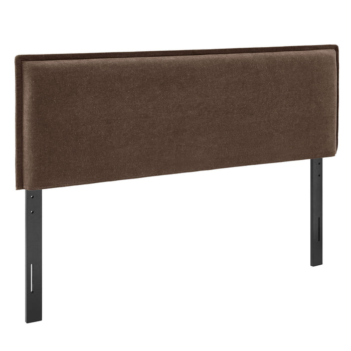 Camille Upholstered Linen Blend Headboard Cocoa / Queen