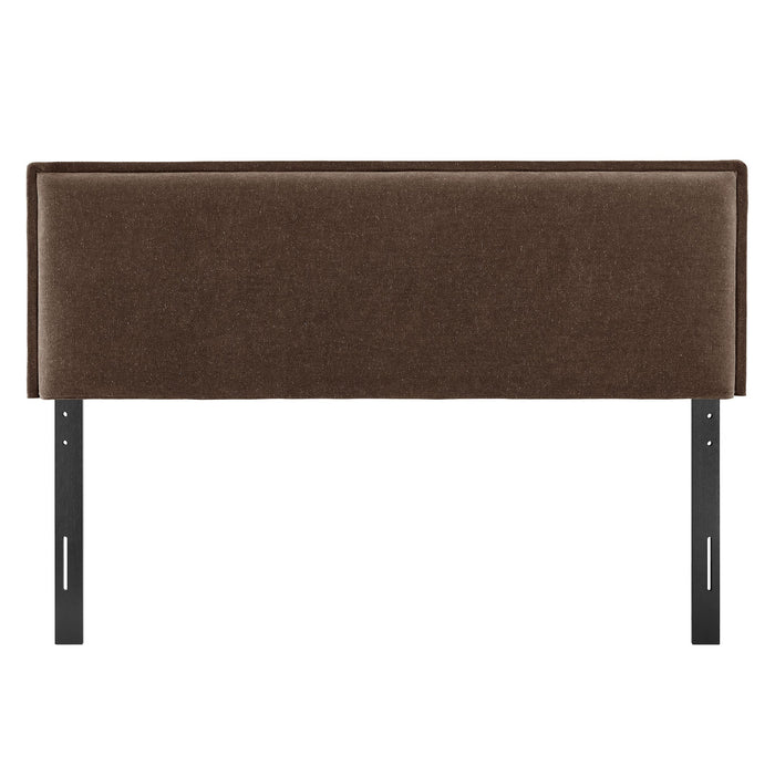 Camille Upholstered Linen Blend Headboard Cocoa / Queen