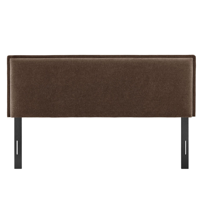 Camille Upholstered Linen Blend Headboard Cocoa / Queen