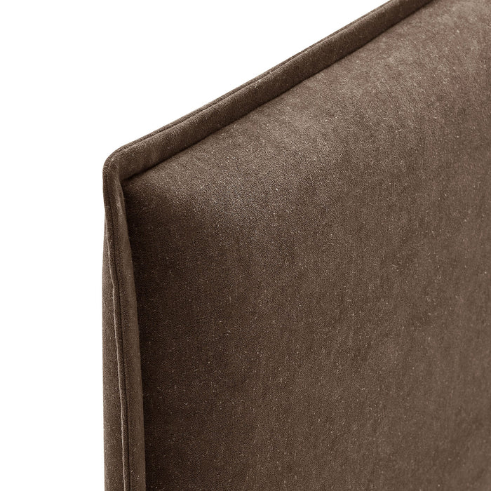 Camille Upholstered Linen Blend Headboard Cocoa / Queen