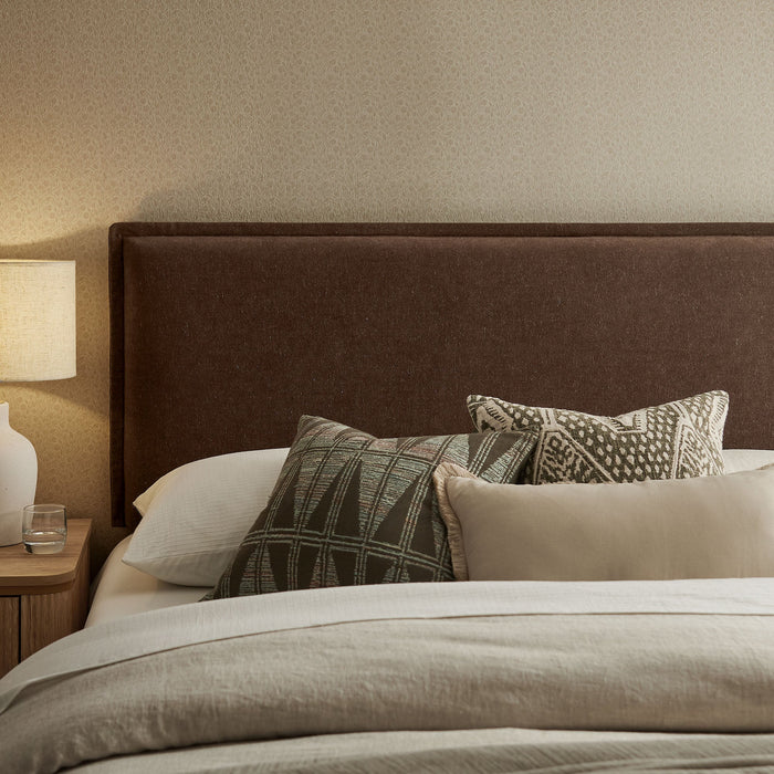 Camille Upholstered Linen Blend Headboard Cocoa / Queen
