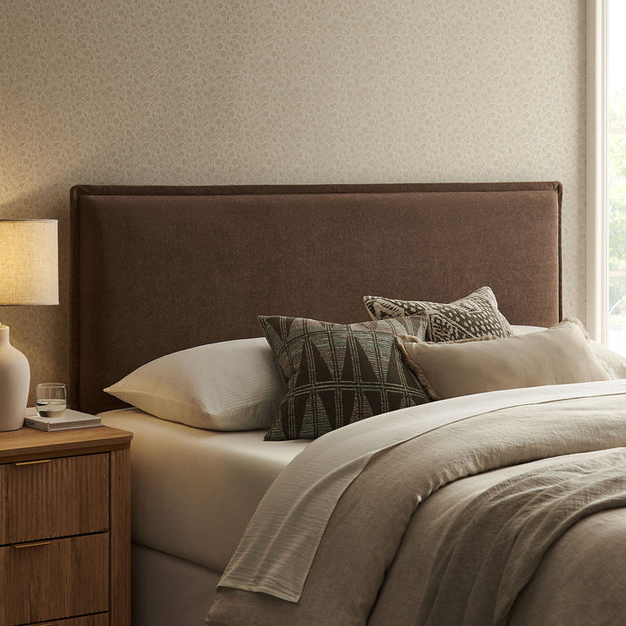 Camille Upholstered Linen Blend Headboard Cocoa / Queen