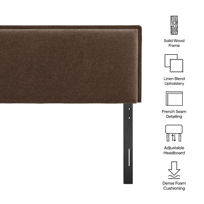 Camille Upholstered Linen Blend Headboard Cocoa / Queen