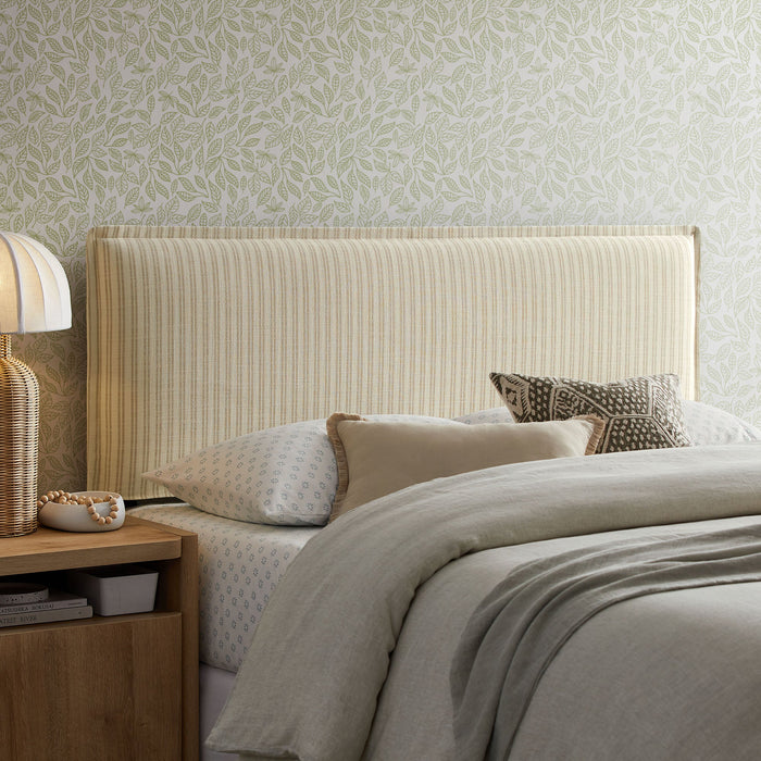 Camille Striped Linen Blend Headboard Oatmeal Stripe / Queen