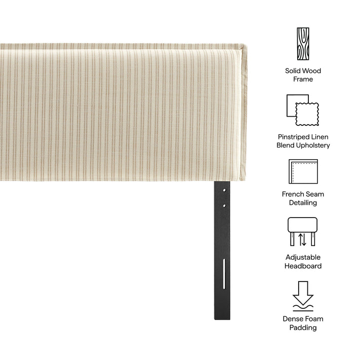 Camille Striped Linen Blend Headboard Oatmeal Stripe / Queen
