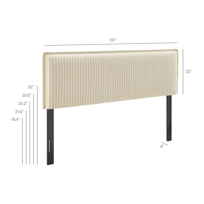 Camille Striped Linen Blend Headboard Oatmeal Stripe / Queen