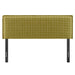 Camille Checkered Linen Blend Headboard Artichoke Windowpane Check / Queen