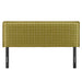 Camille Checkered Linen Blend Headboard Artichoke Windowpane Check / Queen
