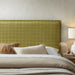 Camille Checkered Linen Blend Headboard Artichoke Windowpane Check / Queen