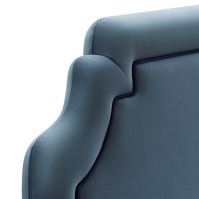 Magnolia Stain-Resistant Performance Velvet Headboard Cadet Blue Midnight / Queen