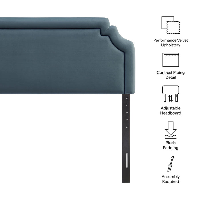 Magnolia Stain-Resistant Performance Velvet Headboard Cadet Blue Midnight / Queen