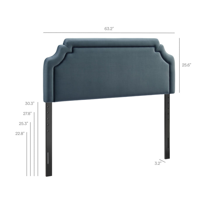 Magnolia Stain-Resistant Performance Velvet Headboard Cadet Blue Midnight / Queen
