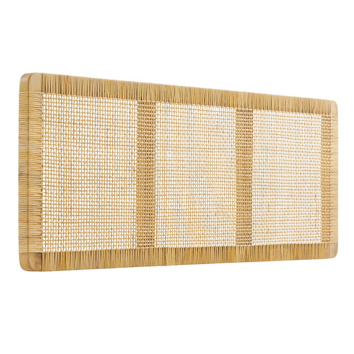 Sandy Wall Mounted Wood and Rattan Headboard Natural Rattan / Queen