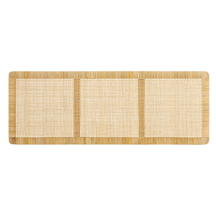 Sandy Wall Mounted Wood and Rattan Headboard Natural Rattan / Queen