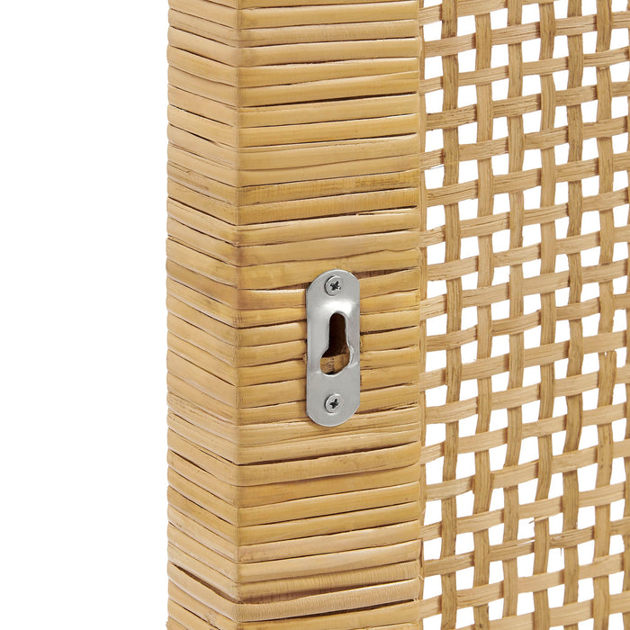 Sandy Wall Mounted Wood and Rattan Headboard Natural Rattan / Queen
