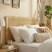 Sandy Wall Mounted Wood and Rattan Headboard Natural Rattan / Queen
