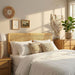 Sandy Wall Mounted Wood and Rattan Headboard Natural Rattan / Queen