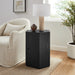 Kade Faceted Wood Side Table Black