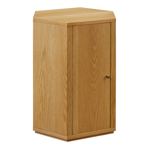 Kade Faceted Wood Side Table Natural