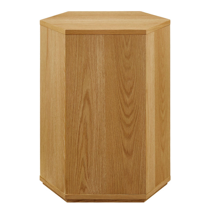 Kade Faceted Wood Side Table Natural