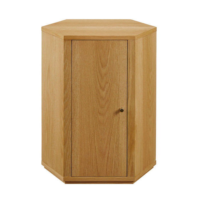 Kade Faceted Wood Side Table Natural