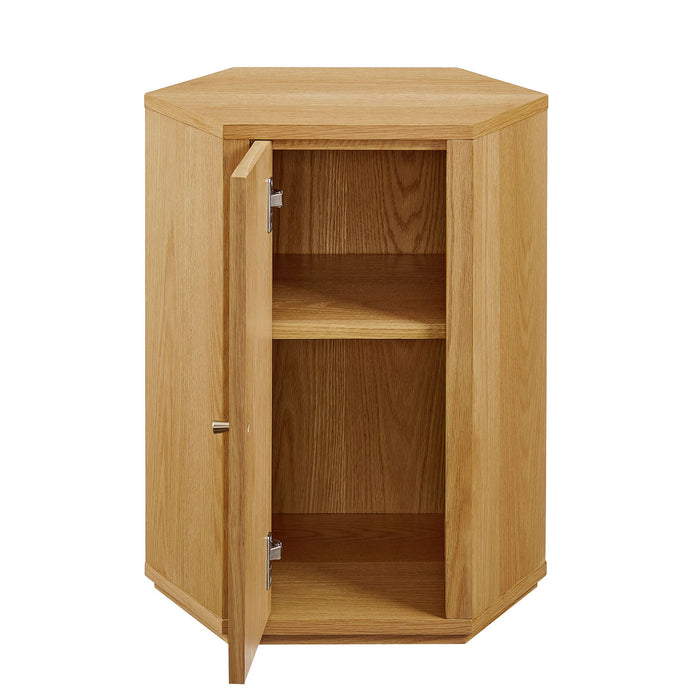 Kade Faceted Wood Side Table Natural