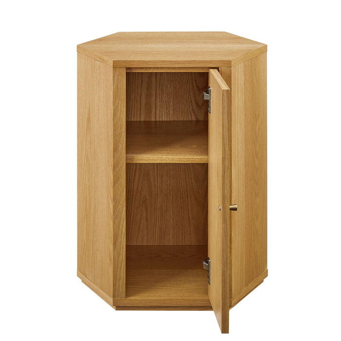 Kade Faceted Wood Side Table Natural
