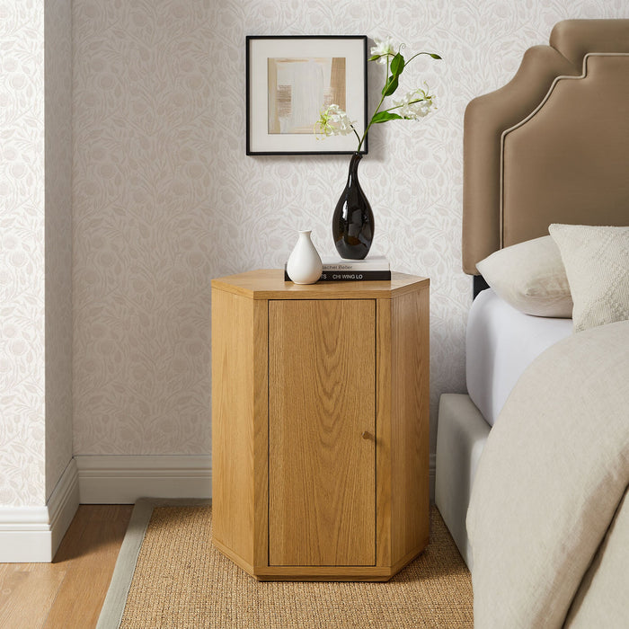 Kade Faceted Wood Side Table Natural