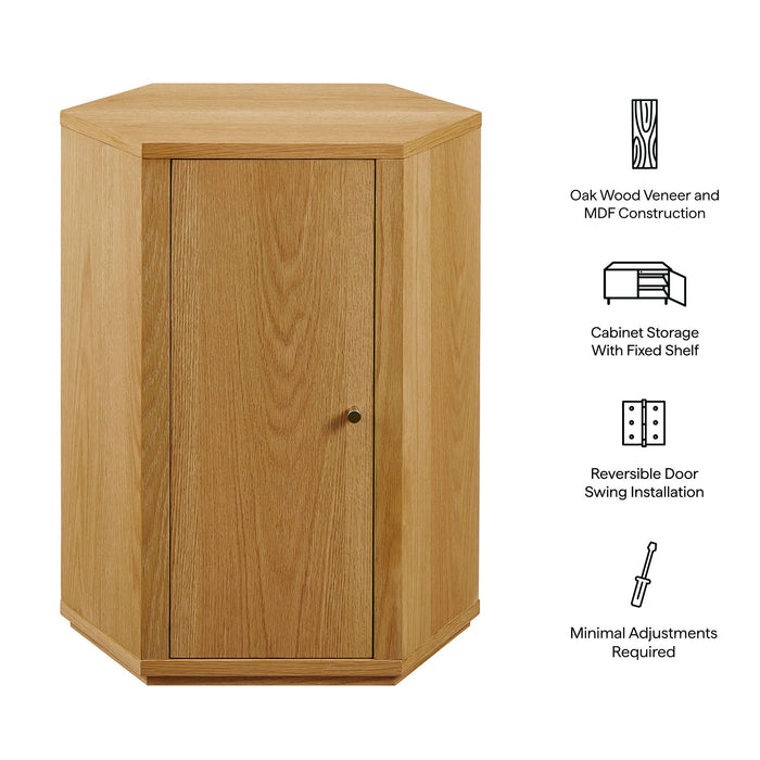 Kade Faceted Wood Side Table Natural