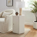 Kade Faceted Semi-Gloss Side Table Putty