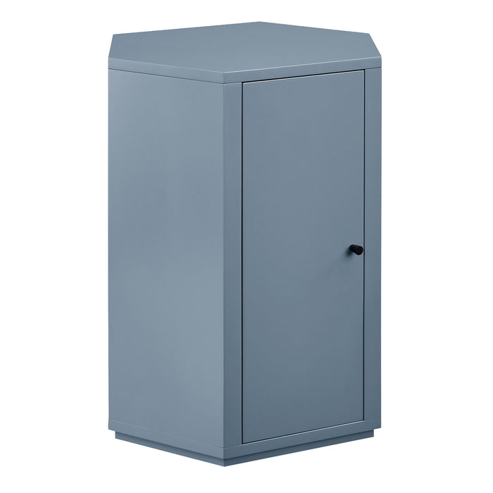 Kade Faceted Semi-Gloss Side Table Stillwater Blue
