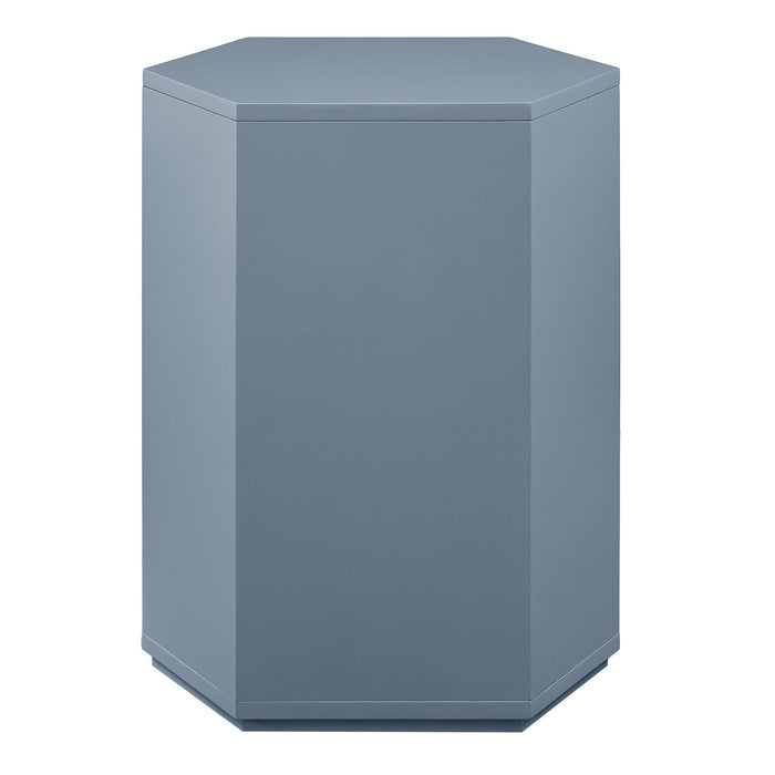 Kade Faceted Semi-Gloss Side Table Stillwater Blue
