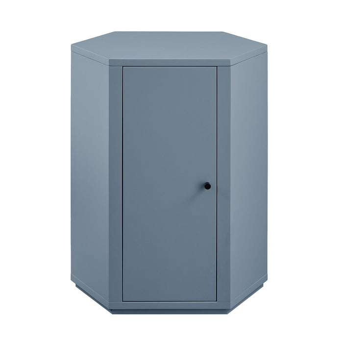 Kade Faceted Semi-Gloss Side Table Stillwater Blue