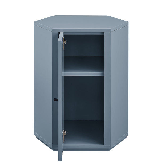 Kade Faceted Semi-Gloss Side Table Stillwater Blue