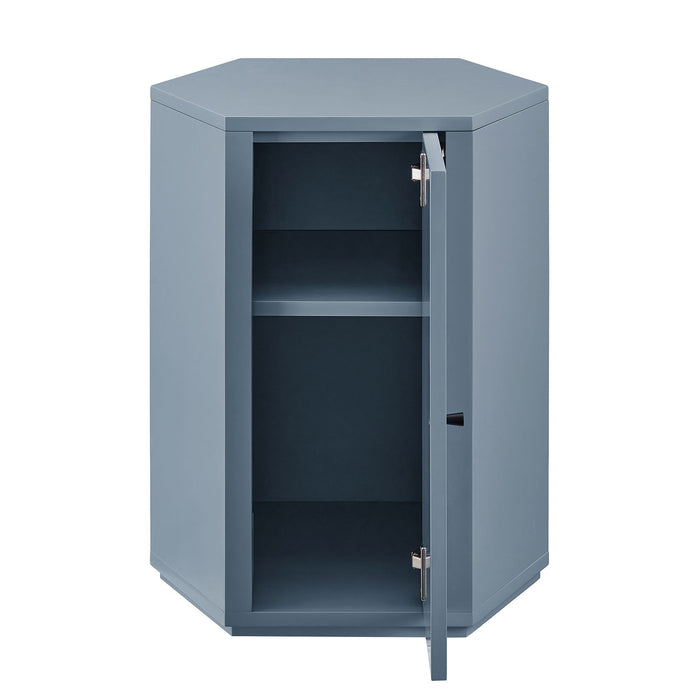 Kade Faceted Semi-Gloss Side Table Stillwater Blue