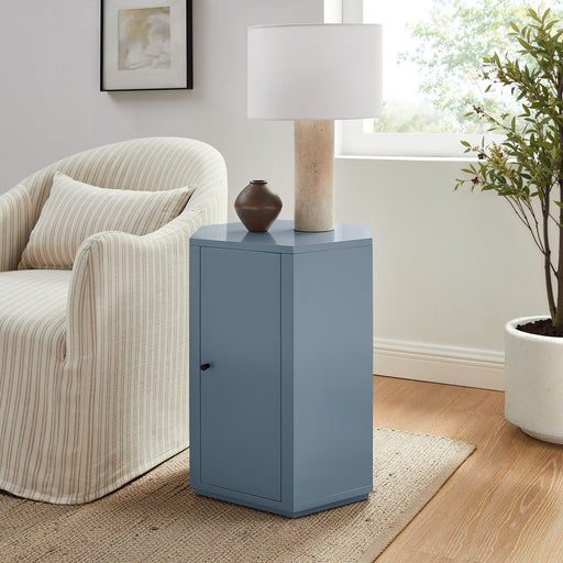 Kade Faceted Semi-Gloss Side Table Stillwater Blue