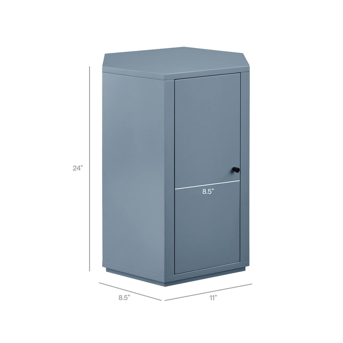 Kade Faceted Semi-Gloss Side Table Stillwater Blue