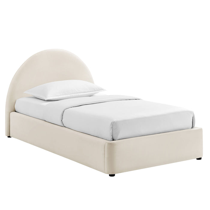 Modway Resort Arched Performance Velvet Storage Platform Bed Frame in Twin - front view 6