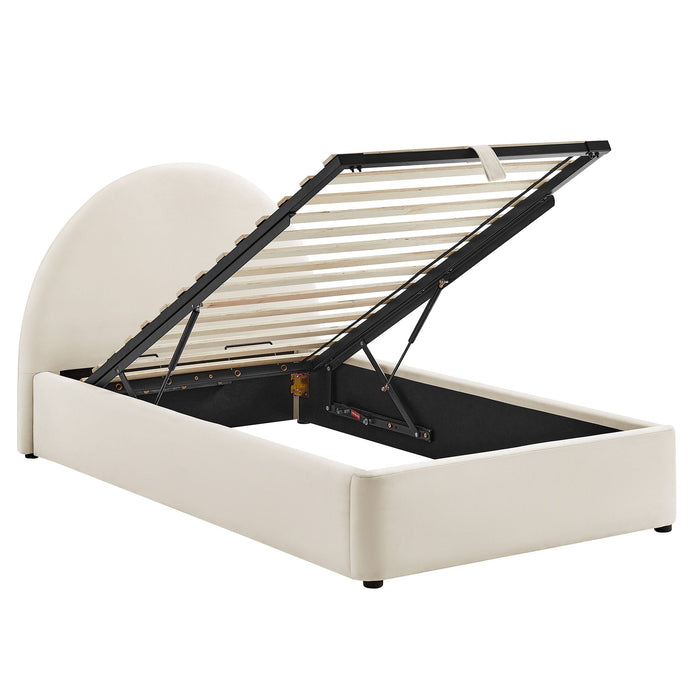 Modway Resort Arched Performance Velvet Storage Platform Bed Frame in Twin - angled view 22