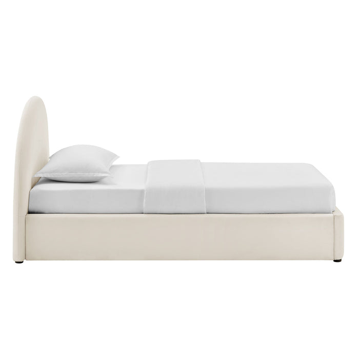 Modway Resort Arched Performance Velvet Storage Platform Bed Frame in Twin - side view 38
