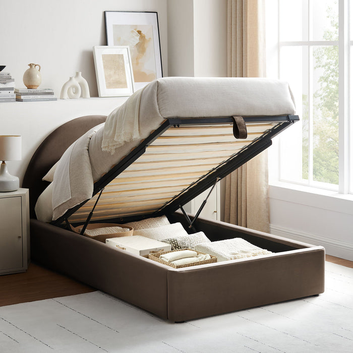 Modway Resort Arched Performance Velvet Storage Platform Bed Frame in Twin - lifestyle view 130