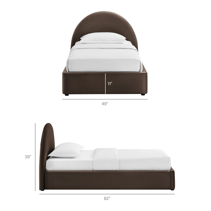 Modway Resort Arched Performance Velvet Storage Platform Bed Frame in Twin - dimensions and specifications 148